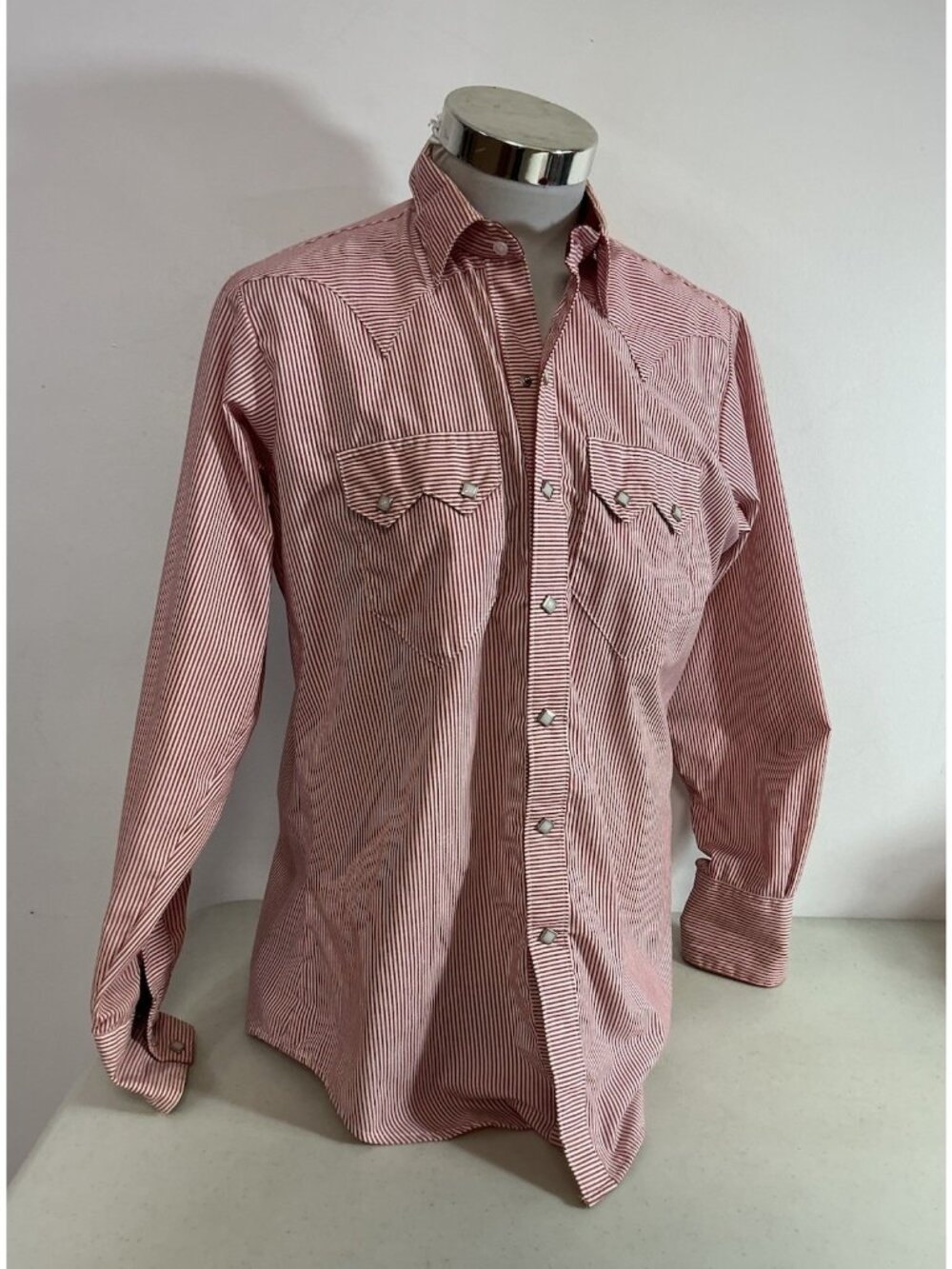 Rockmount Ranch Wear Stripe Pearl Snap Shirt Vintage Mens Medium